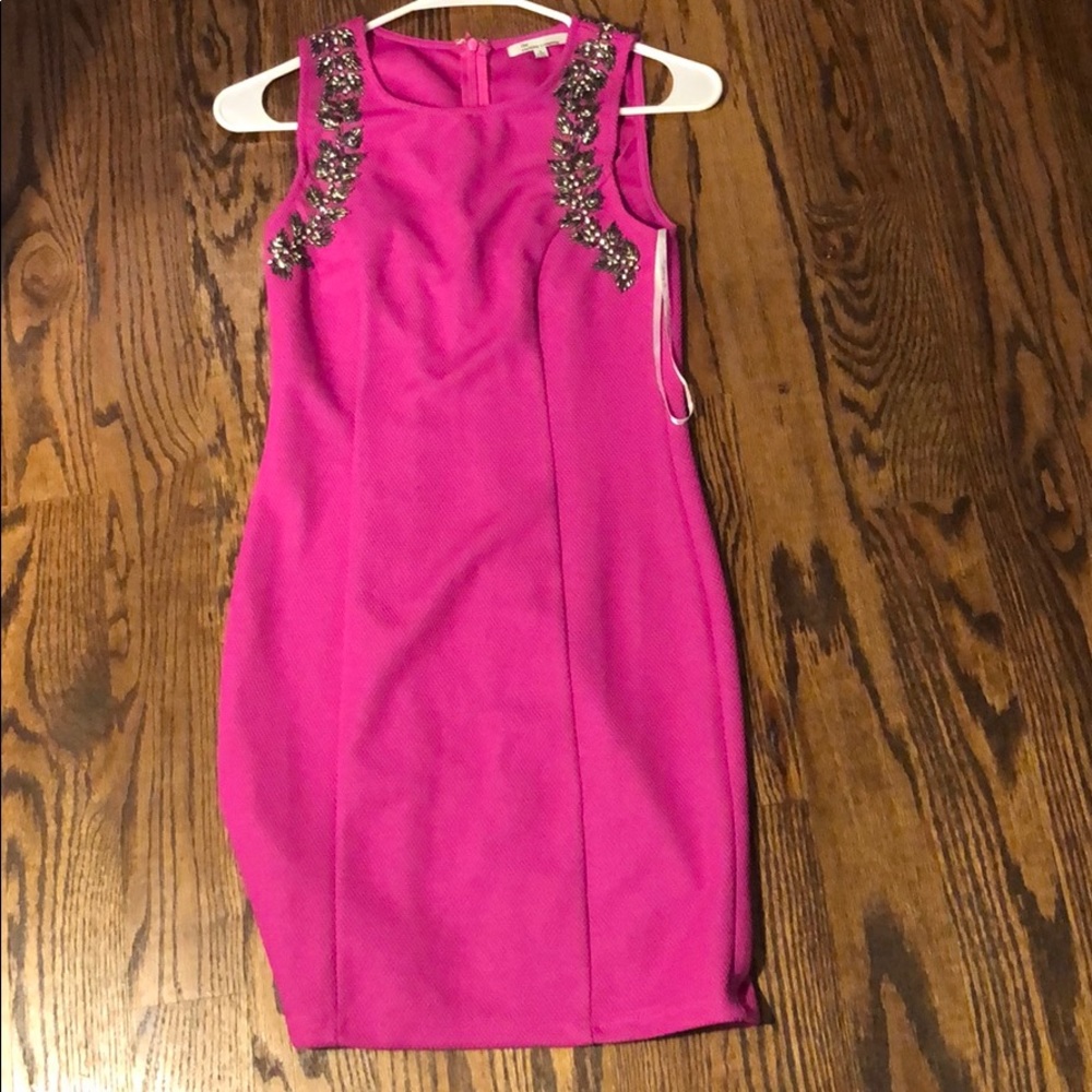 Pink rhinestone shift dress, SIZE S